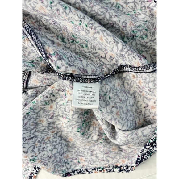 Indigo Rose Floral Midi Dress Long Sleeve Tie Front Layered Elastic Waist Sz S - Picture 11 of 16